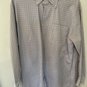 Peter Millar Men's Grid Pattern Shirt - Black and White